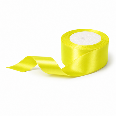 Rolă panglică satin, 4 cm, culoare galben NR. 15 - ROC 0811