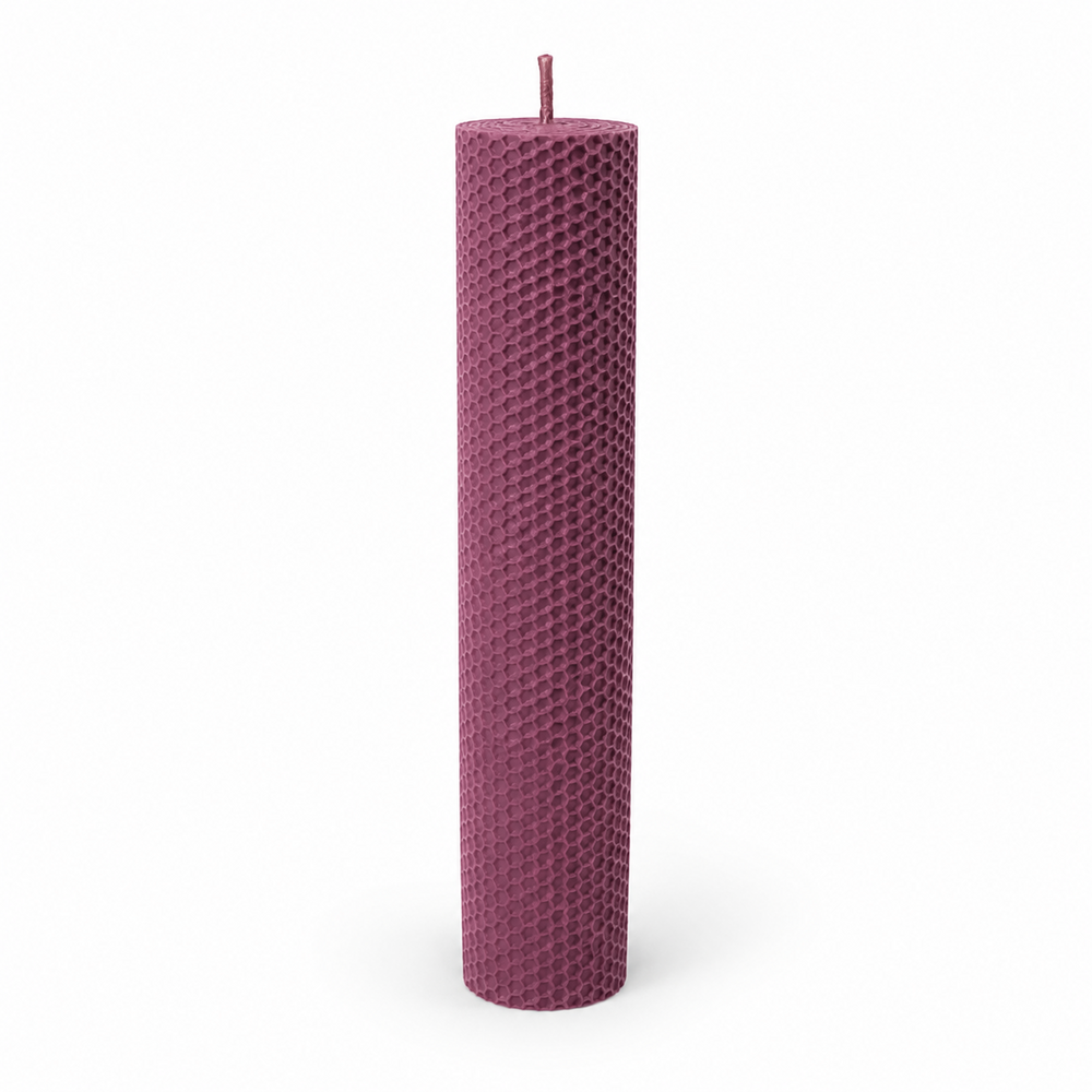 Lumânare din ceară de albine tip fagure, 35 cm, culoare mov NR.15 - 35060TFC