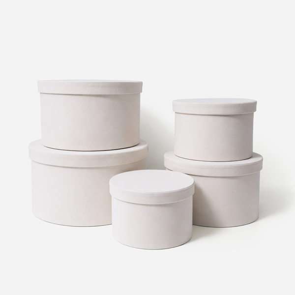 Set 5 cutii învelite în catifea, culoare crem B10 - ROC 5910