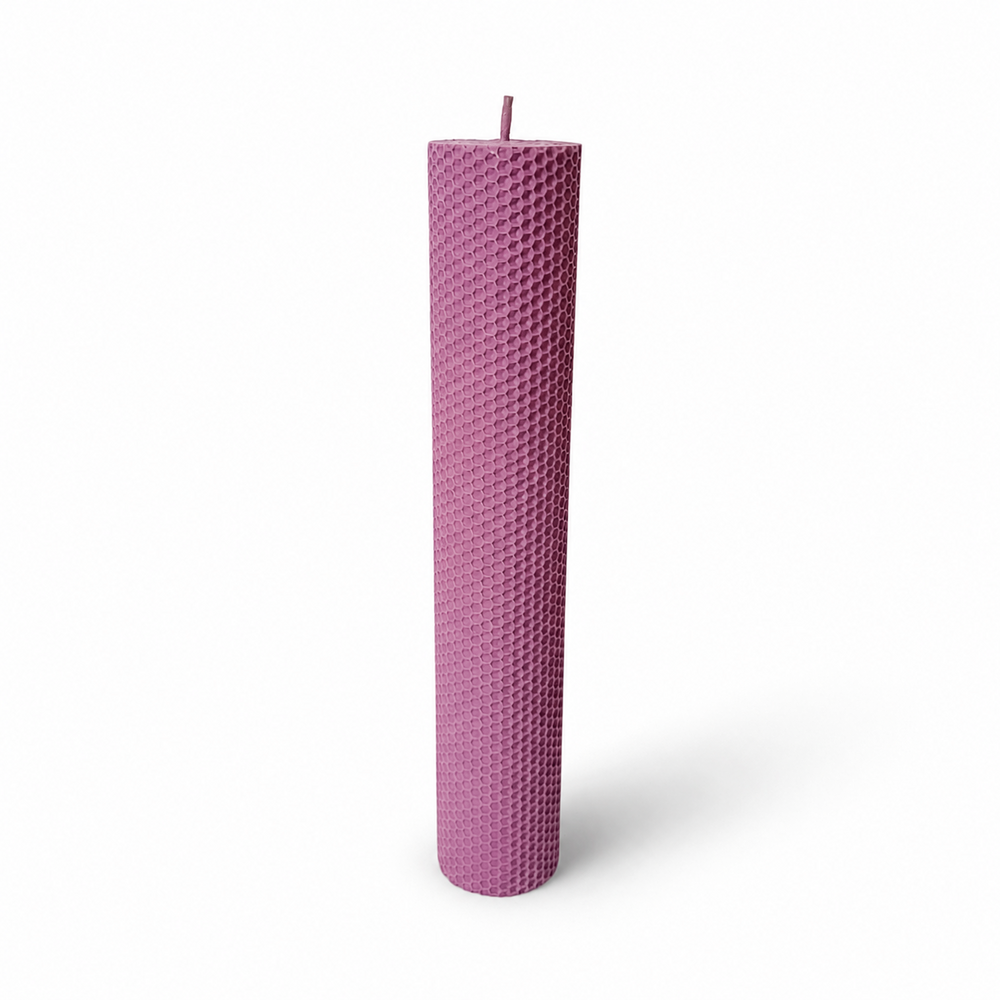 Lumânare din ceară de albine tip fagure, 35 cm, culoare lila NR. 6 - 35060TFC