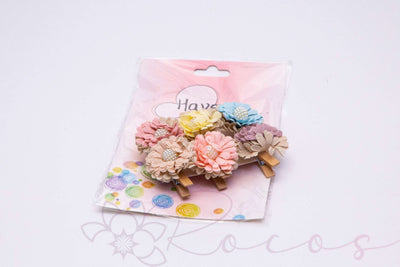 Accesorii decorative floricele pe carlig de lemn