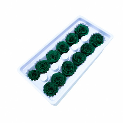 Set 12 trandafiri criogenati, culoare verde smarald NR. 32 - ROC M28