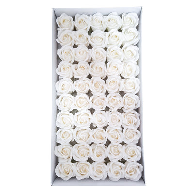 Set 50 trandafiri din săpun, culoare alb - NR. 39 - ROC M1