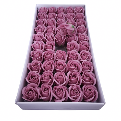 Set 50 trandafiri din săpun, culoare roz prăfuit - NR. 5 - ROC M1