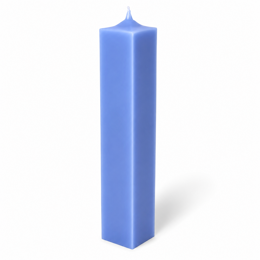 Lumânare din parafină pentru botez și cununie, 30 cm, culoare albastru NR. 9 - 30050 PĂTRAT ALBASTRU