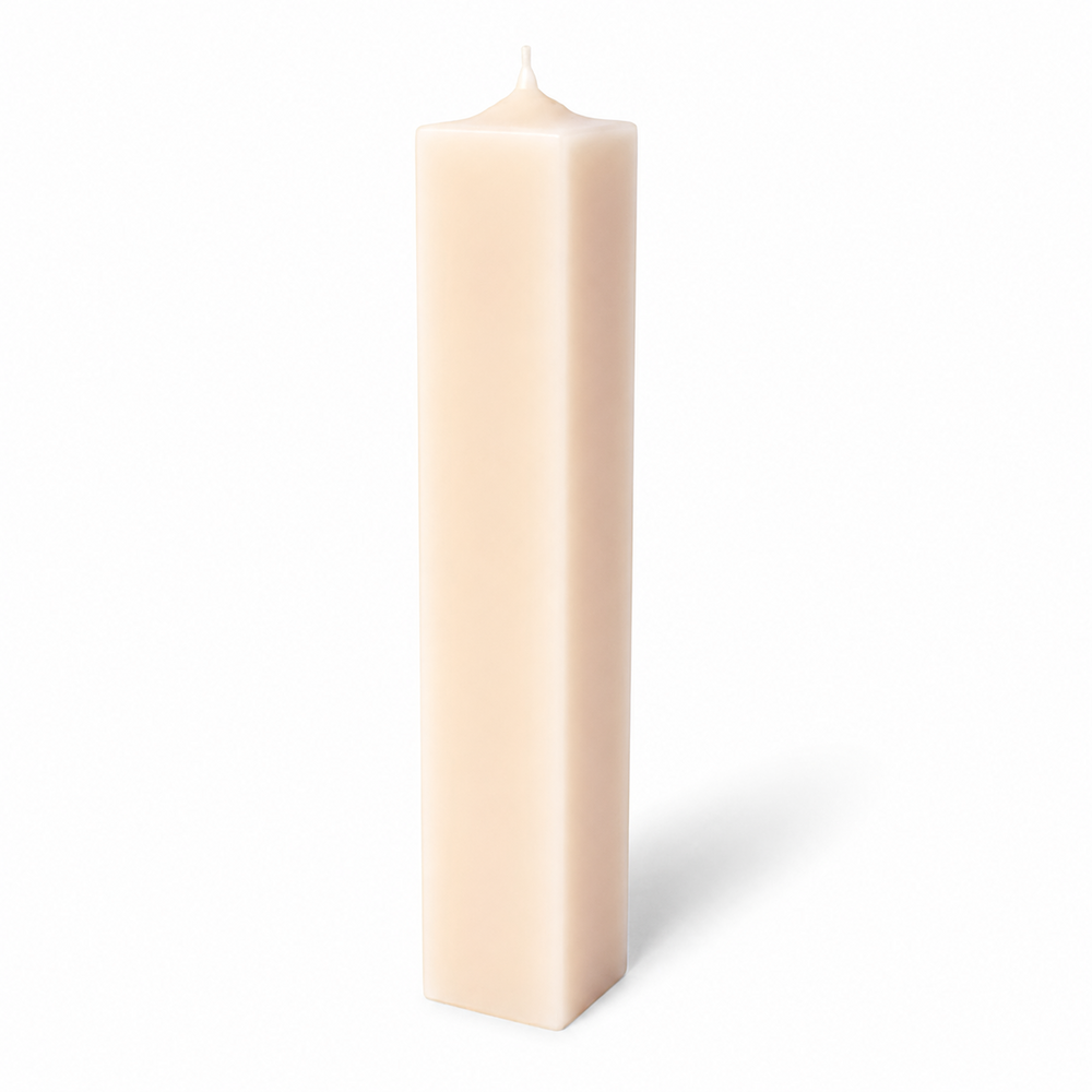Lumânare din parafină pentru botez și cununie, 30 cm, culoare crem NR. 1 - 30050 PĂTRAT CREM