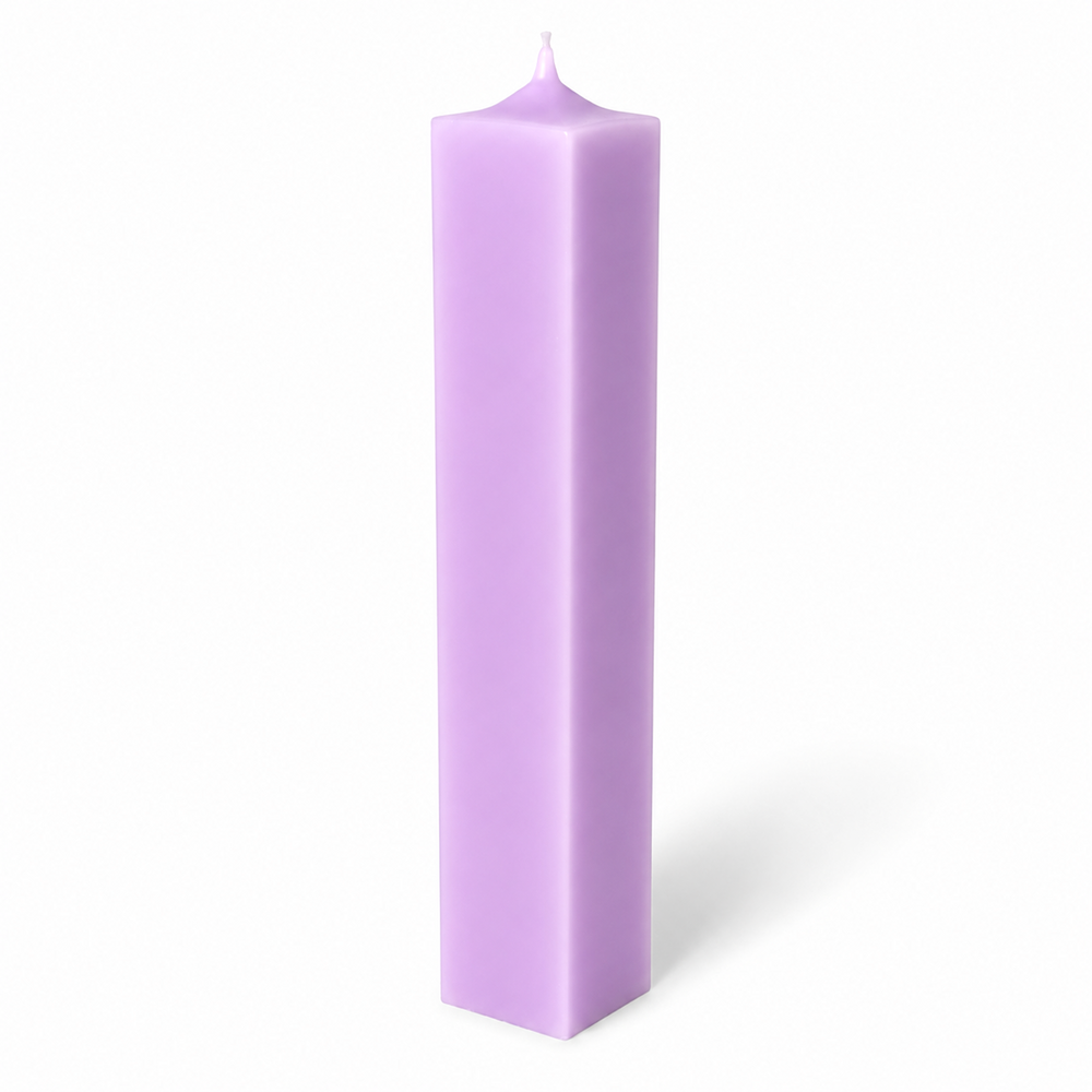 Lumânare din parafină pentru botez și cununie, 30 cm, culoare lila NR. 7 - 30050 PĂTRAT LILA