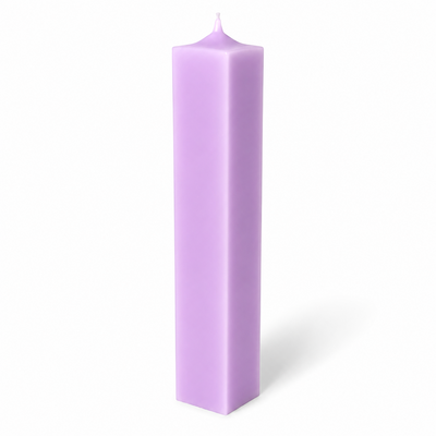 Lumânare din parafină pentru botez și cununie, 30 cm, culoare lila NR. 7 - 30050 PĂTRAT LILA