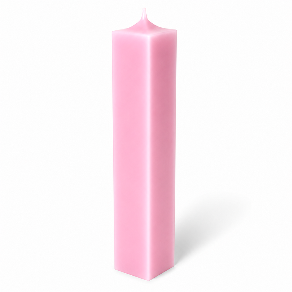 Lumânare din parafină pentru botez și cununie, 30 cm, culoare roz NR. 6 - 30050 PĂTRAT ROZ