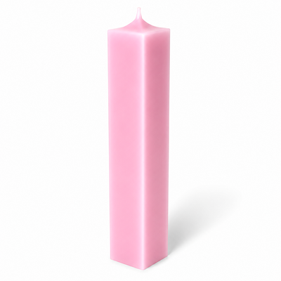 Lumânare din parafină pentru botez și cununie, 30 cm, culoare roz NR. 6 - 30050 PĂTRAT ROZ