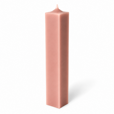 Lumânare din parafină pentru botez și cununie, 30 cm, culoare roz prăfuit NR. 5 - 30050 PĂTRAT ROZ PRĂFUIT