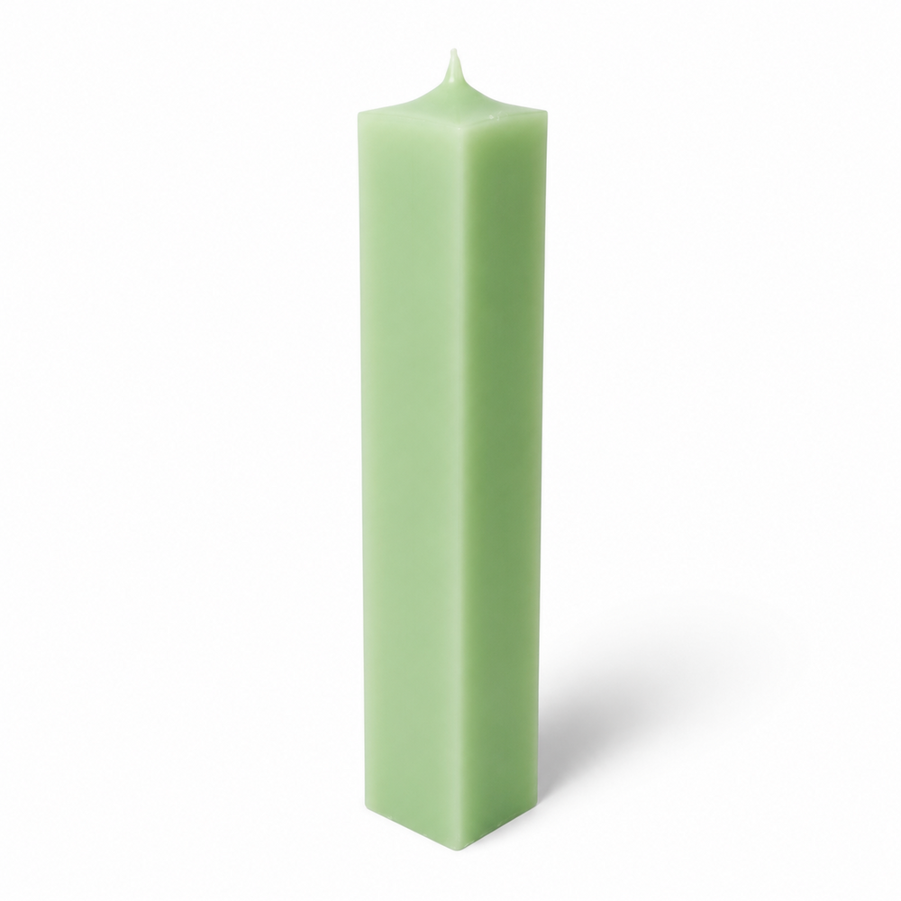 Lumânare din parafină pentru botez și cununie, 30 cm, culoare verde NR. 11 - 30050 PĂTRAT VERDE