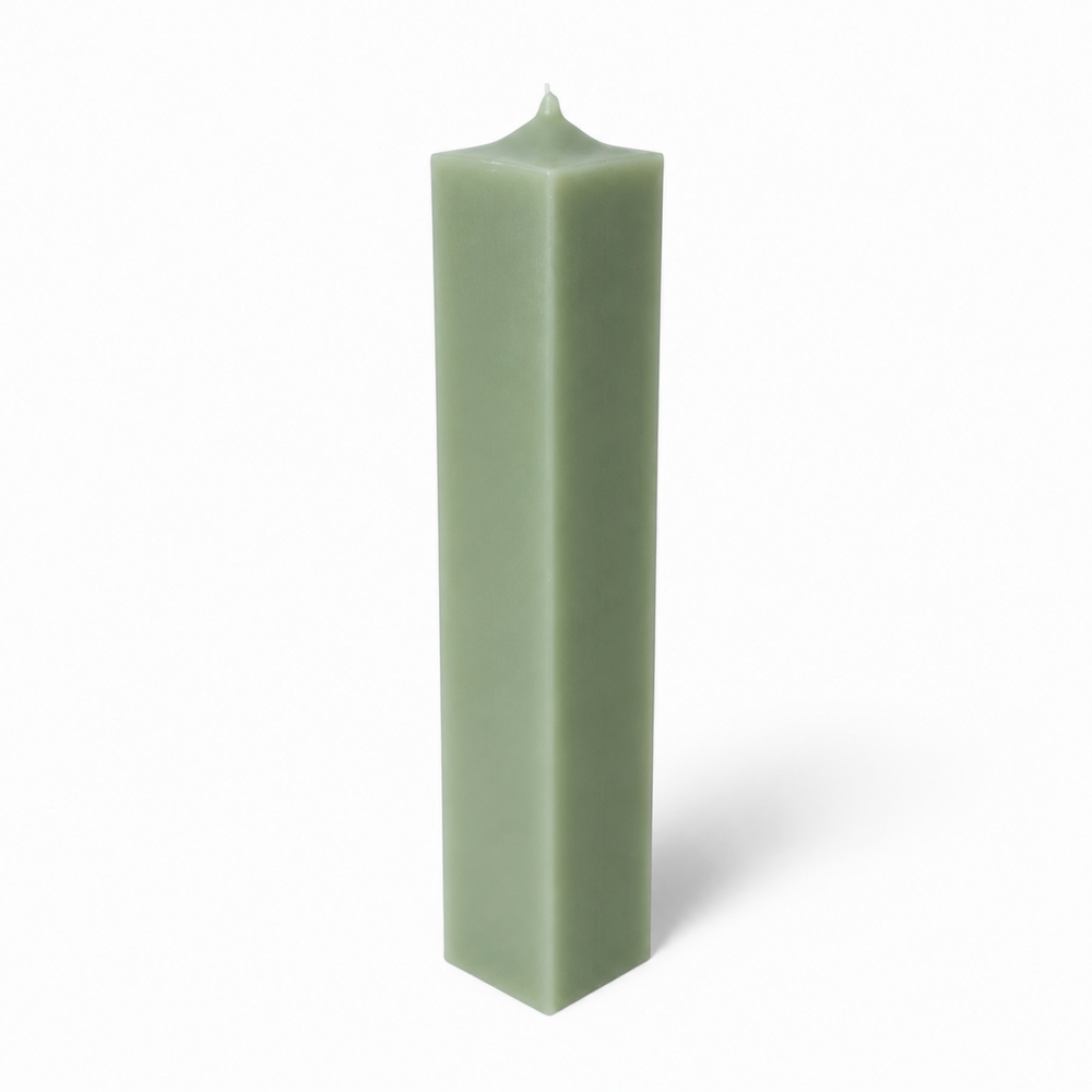 Lumânare din parafină pentru botez și cununie, 30 cm, culoare verde NR. 12 - 30050 PĂTRAT VERDE