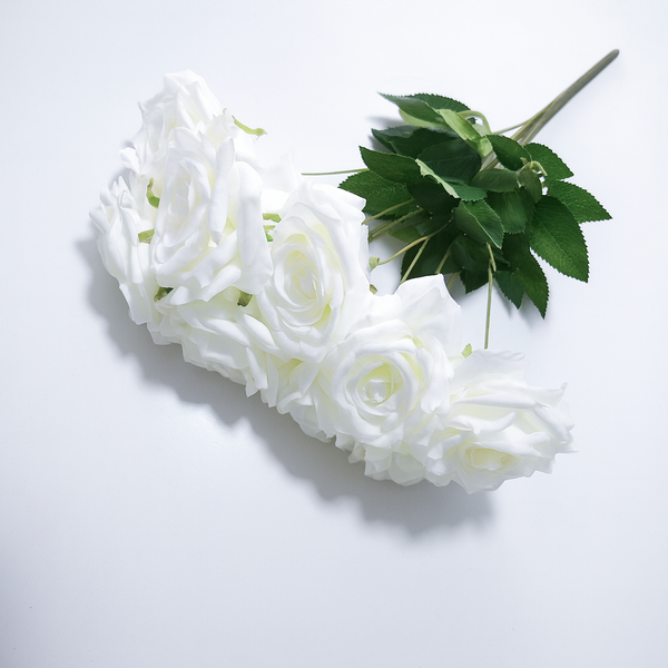 Buchet trandafiri artificiali, culoare alb - ROC AF32