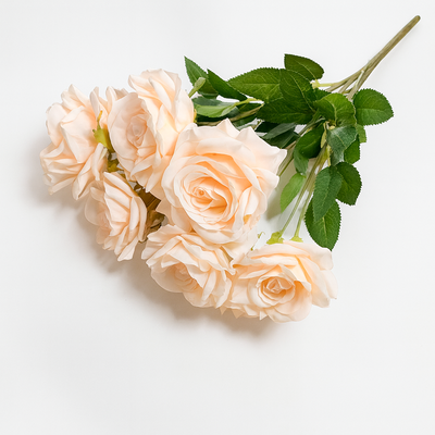 Buchet trandafiri artificiali, culoare roz somon - ROC AF32