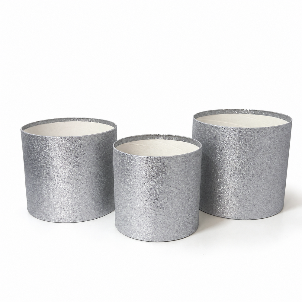 Set 3 cutii fără capac, culoare argintiu - ROC 5255