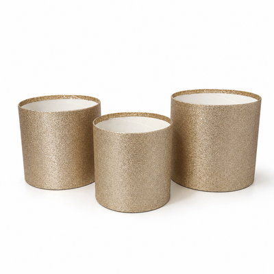 Set 3 cutii fără capac, culoare auriu - ROC 5255