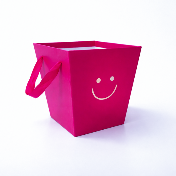 Cutie decorativă din carton cu print auriu, culoare ciclam - ROC 5812