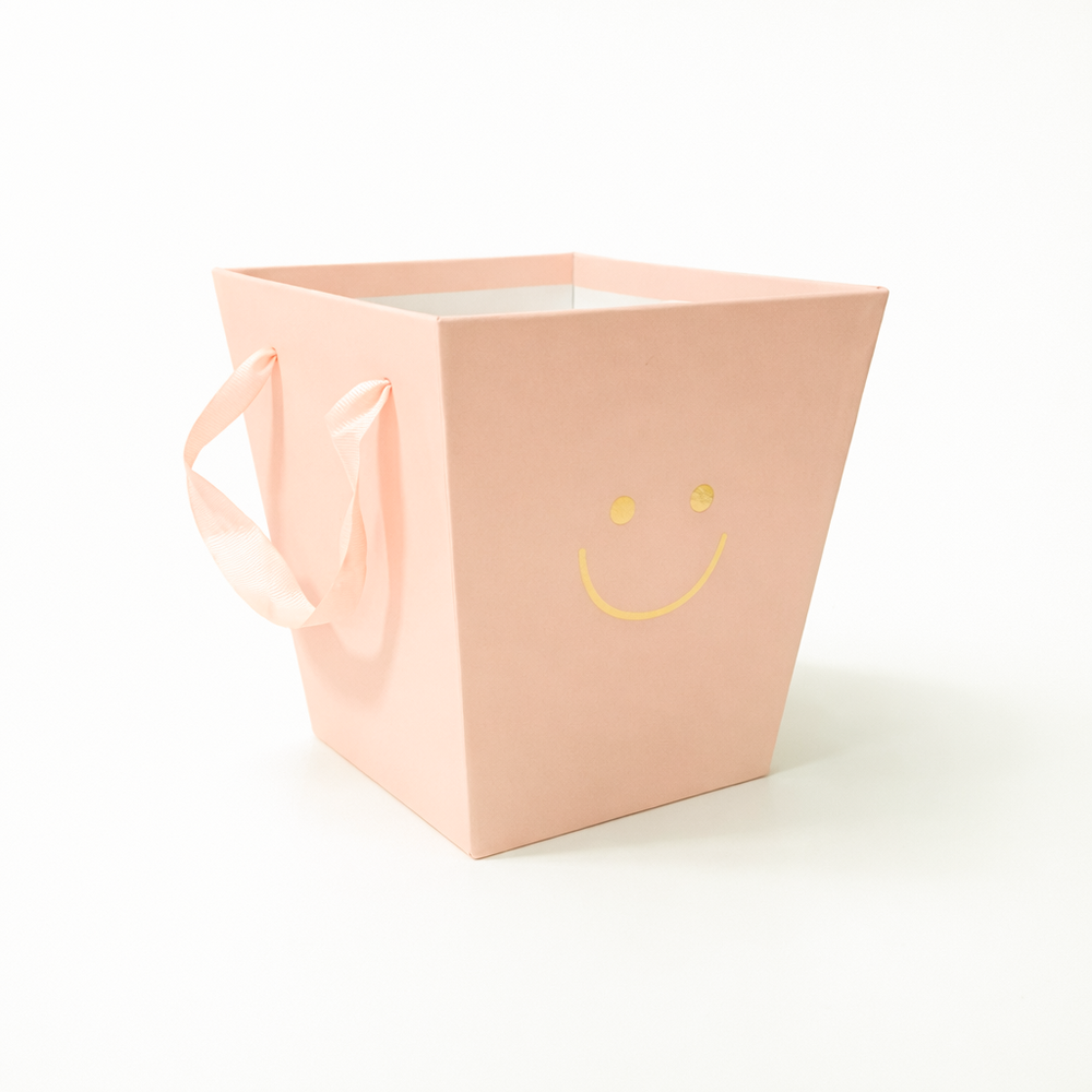 Cutie decorativă din carton cu print auriu, culoare corai - ROC 5812