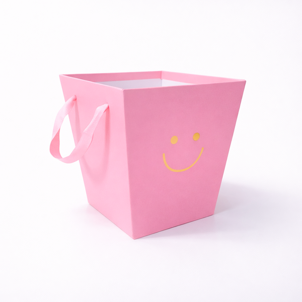 Cutie decorativă din carton cu print auriu, culoare roz intens - ROC 5812