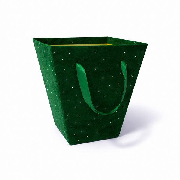 Cutie decorativă învelită în catifea, culoare verde - ROC 922