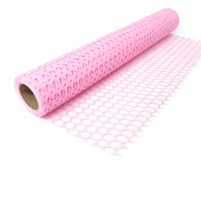Rolă ambalaj tip dantelă perforată, culoare roz deschis