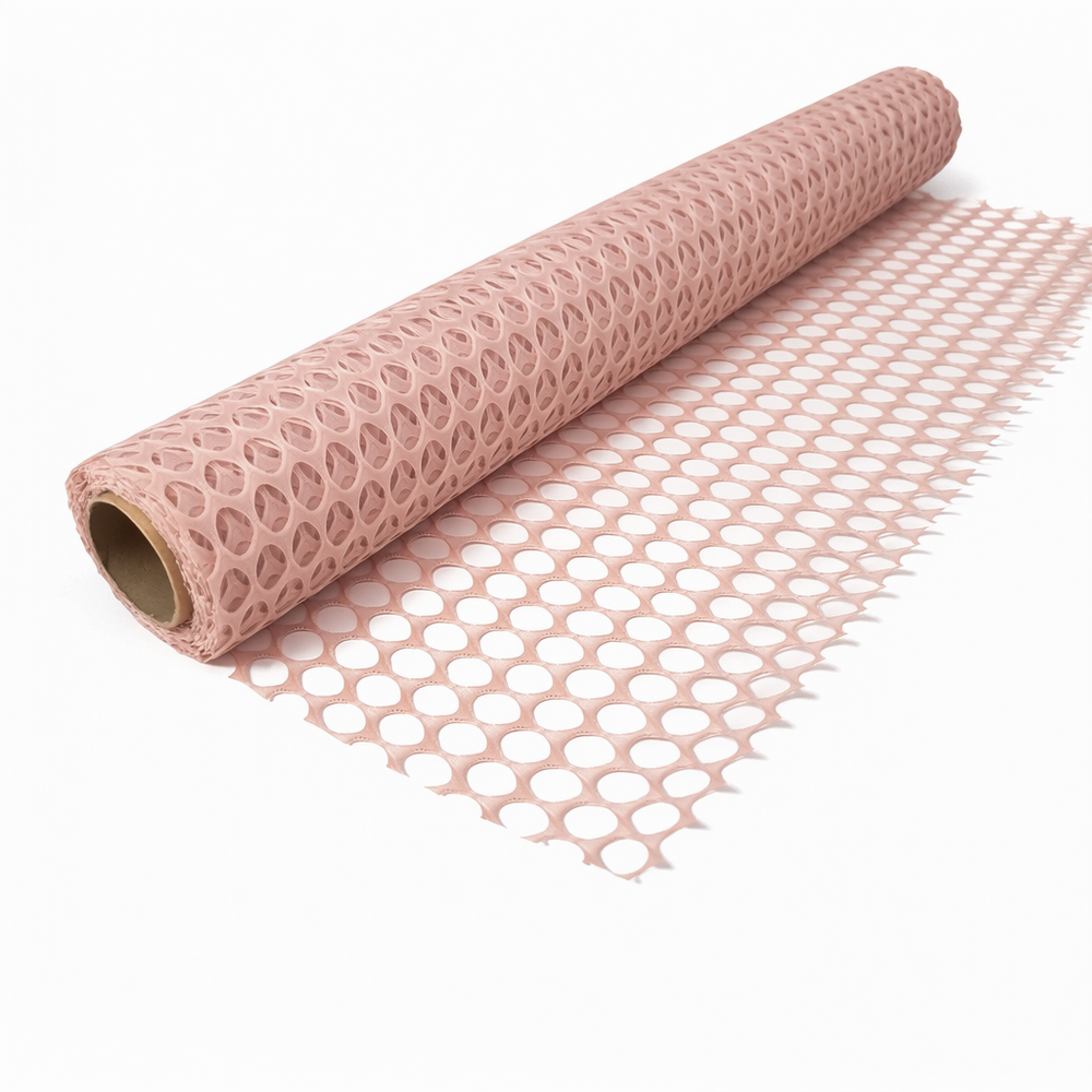 Rolă ambalaj tip dantelă perforată, culoare roz prăfuit deschis- ROC A30
