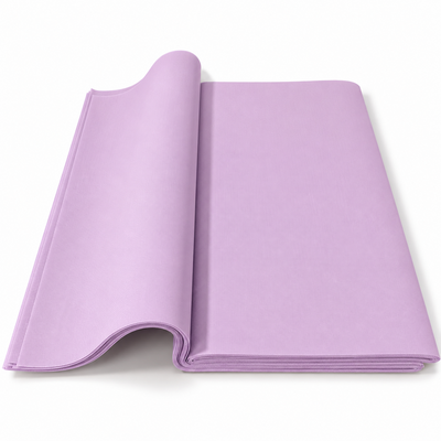 Zeitungsmuster-Cellophanbögen, 58 × 58 cm, 20-Bogen-Set — Helllila