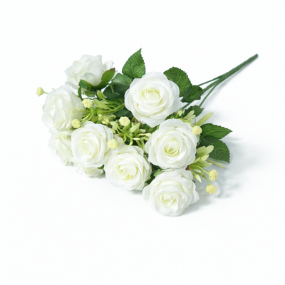 Set 2 buchete artificiale trandafiri, 31 cm, culoare crem - ROC AF15SET2
