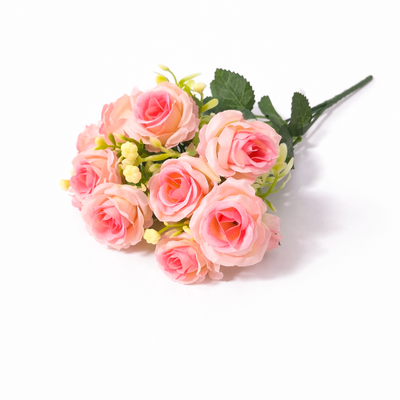 Set 2 buchete artificiale trandafiri, 31 cm, culoare roz deschis - ROC AF15SET2