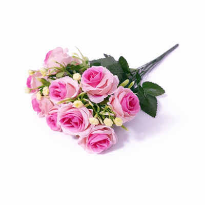 Set 2 buchete artificiale trandafiri, 31 cm, culoare roz intens - ROC AF15SET2