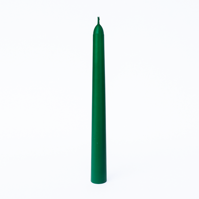 Set 12 lumânări conice, culoare verde