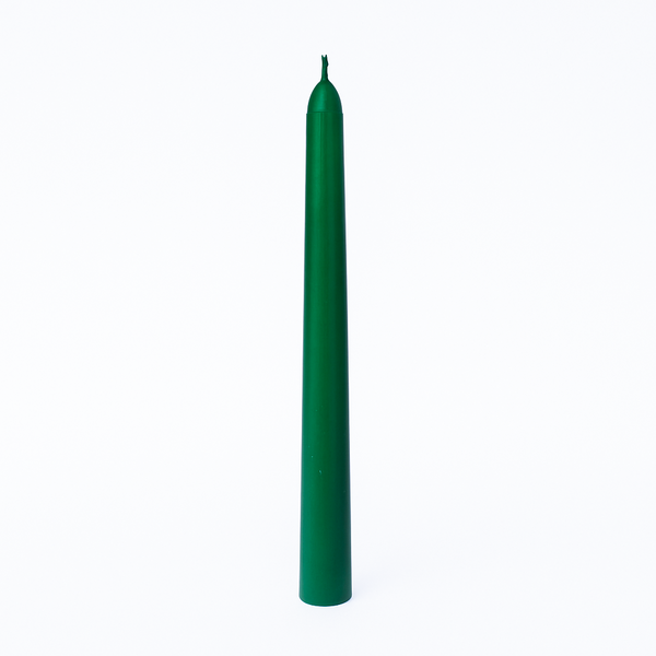 Set 12 lumânări conice, culoare verde
