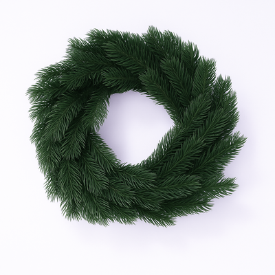 Coroniță brad artificial, culoare verde, 35 cm - ROC Z47