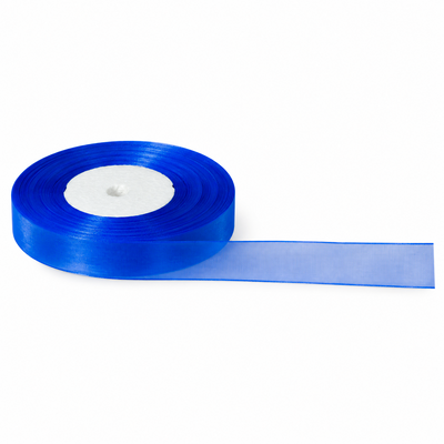 Nastro di organza, 1.5 cm, colore blu reale N. 1040