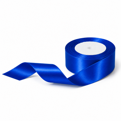 Rotolo di nastro di raso, 2,5 cm, colore blu reale N. 40