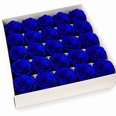 Set 25 Trandafiri din Săpun, 7 cm, culoare albastru regal Nr. 65