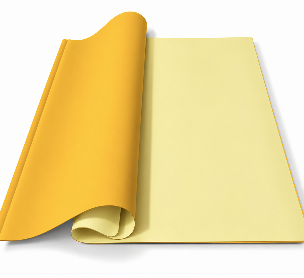 Doppelseitige Cellophanbögen, 58 × 58 cm, Set mit 20 Bögen — Creme / Orange OY031