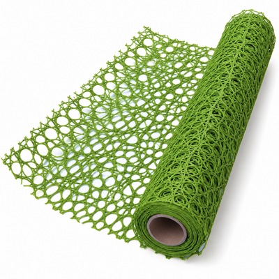 Rolă ambalaj tip dantelă, culoare verde J195