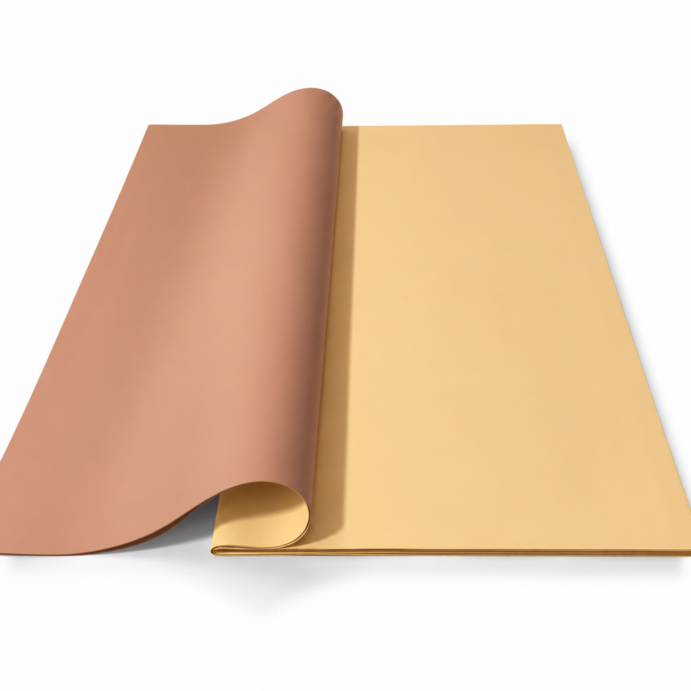 Fogli di cellophane double-face, 58 × 58 cm, set da 20 fogli — Crema / Marrone OY012