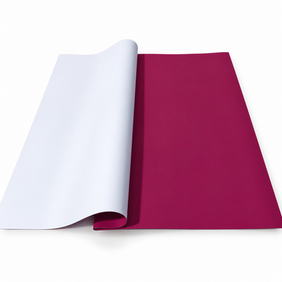 Doppelseitige Cellophanbogen, 58 × 58 cm, Set mit 20 Bogen — Bordeaux / Weiß OY007