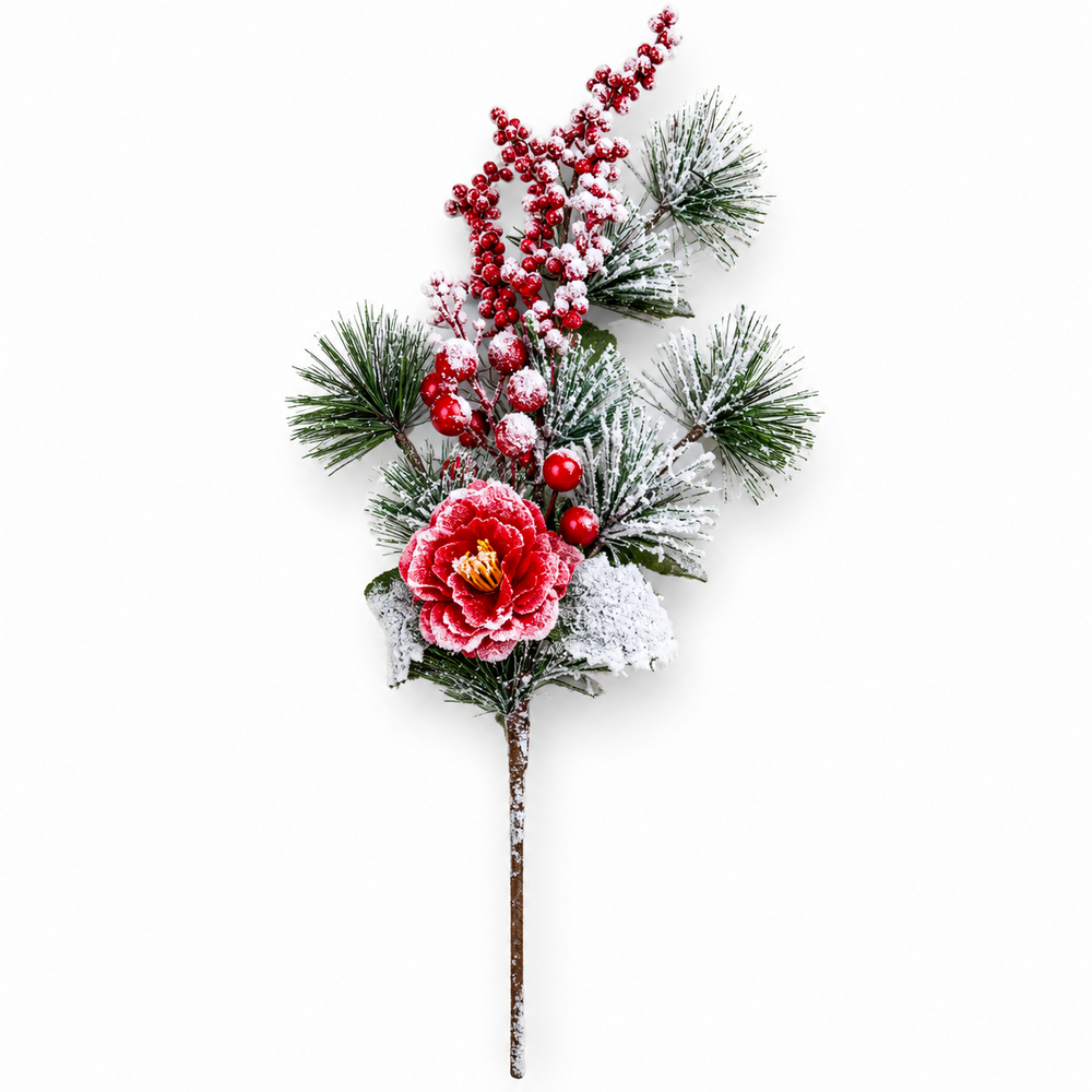 Rama decorativa de Navidad con arándanos rojos, 60 cm, N.º 2
