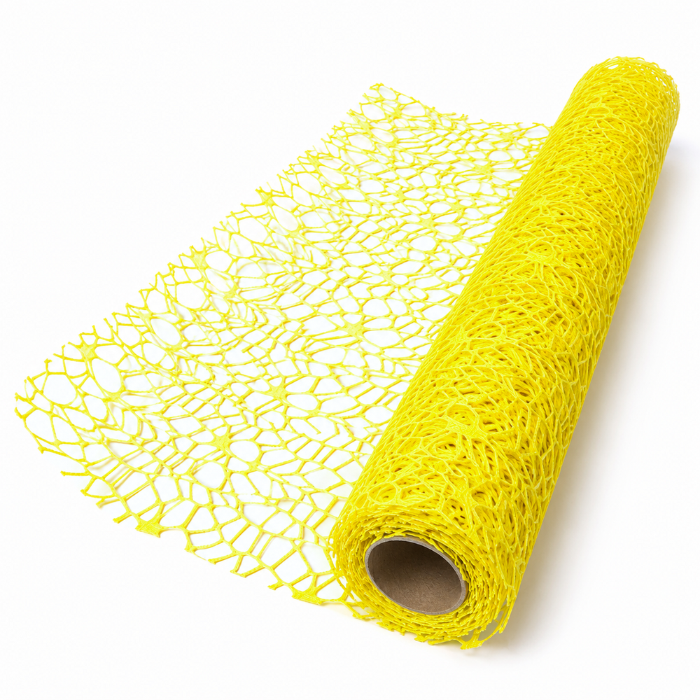 Rolă ambalaj tip dantelă, culoare galben J187