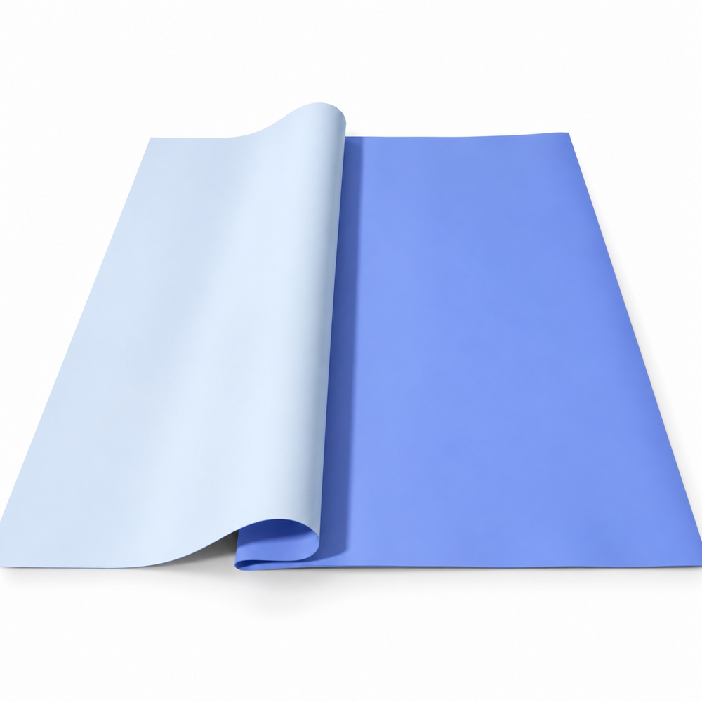 Doppelseitige Zellophanbogen, 58 × 58 cm, Set mit 20 Bogen — Blau / Blau OY022