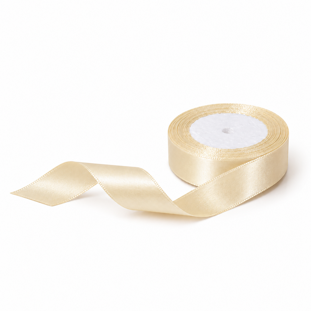 Satinbandrolle, 2,5 cm, Farbe Creme Nr. 2