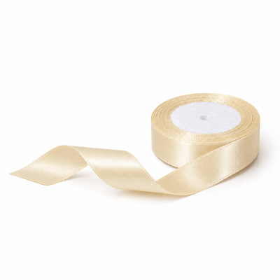 Rotolo di nastro in raso, 2,5 cm, colore crema n. 2