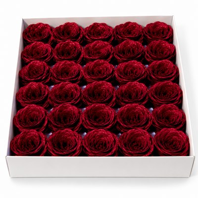 Set 30 Trandafiri din Săpun cu Sclipici, 8 cm, culoare roșu Nr. 2