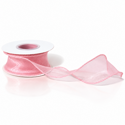 Nastro decorativo in organza, 4 cm, colore rosa n. 36