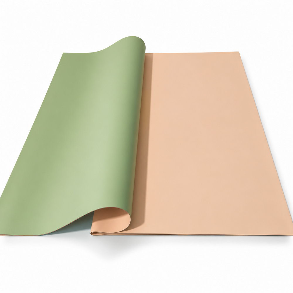 Coli celofan cu două fețe, 58 × 58 cm, set 20 coli — Crem / Verde R34