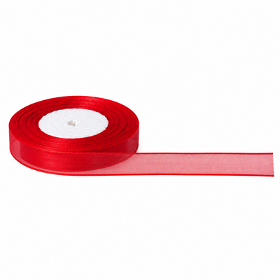 Panglică din organza, 1.5 cm, culoare roșu Nr. 1026